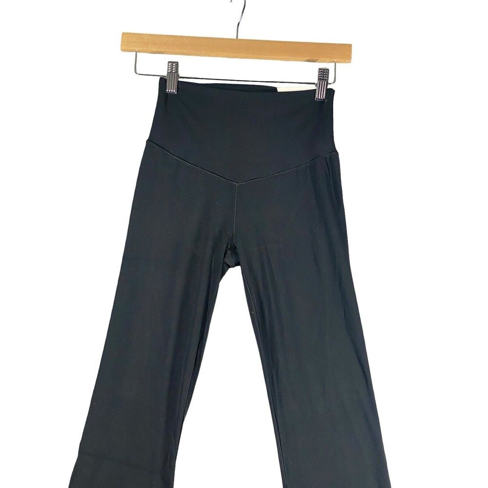 OFFLINE‎ by Aerie Womens Real Me Extra Flare High Rise Front Slit Black Leggings - Picture 3 of 8